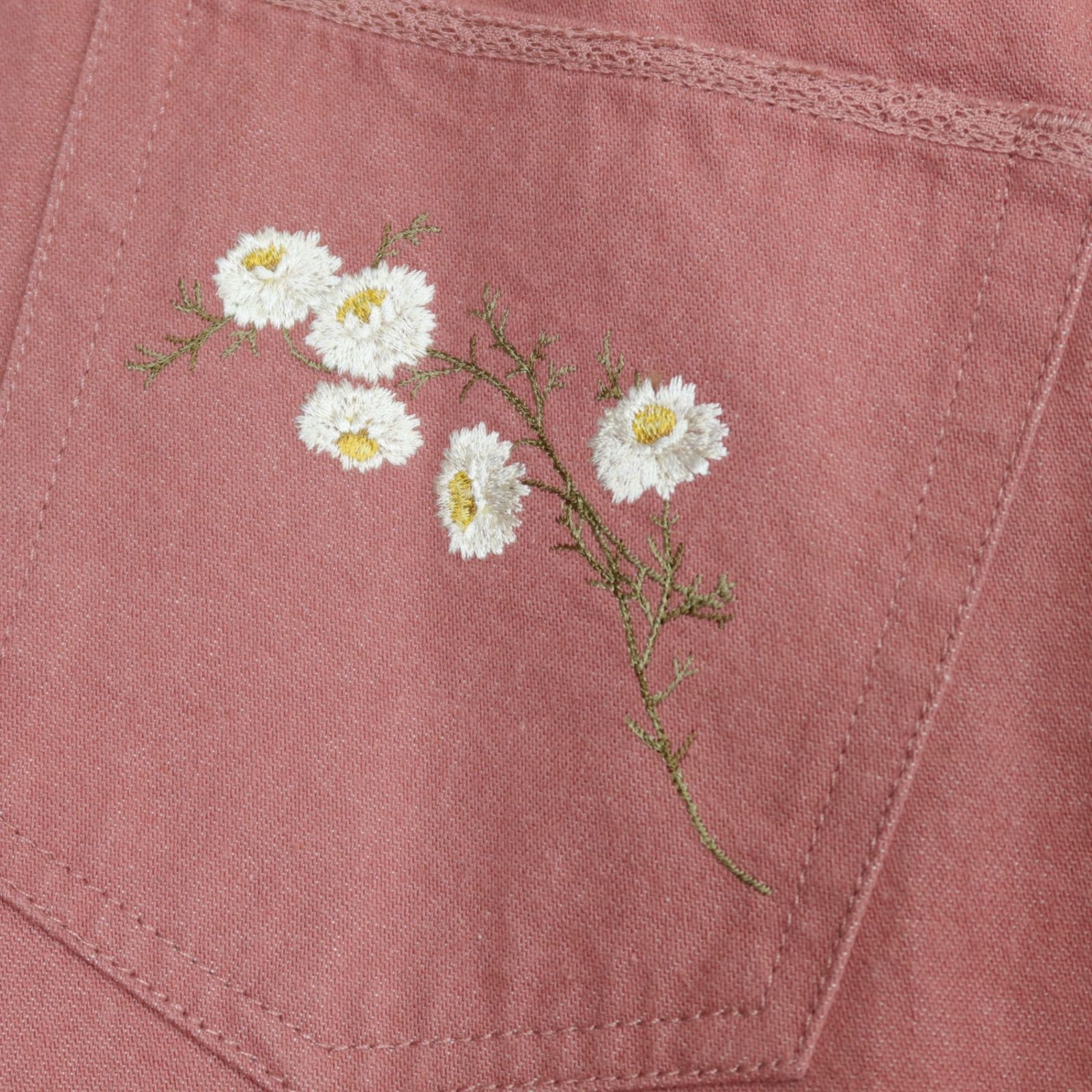 ピンクハウス☆お花の刺繍&レース♪デニムスカート 大きいサイズL