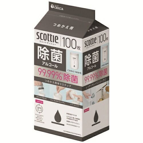 スコッティウェット除菌アルコール詰換 24P77135【日本製紙クレシア】
