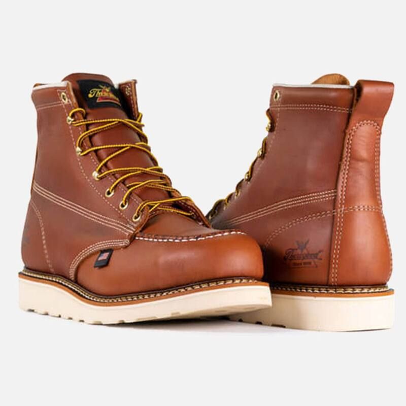 ソログッド メンズ シューズ ブーツ・レインブーツ Thorogood Mens American Heritage 6 Inch Tobacco Safety Toe Moc Toe Maxwear Wedge Tobacco