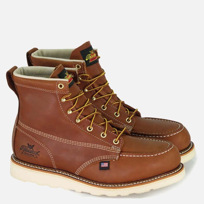 ソログッド メンズ シューズ ブーツ・レインブーツ Thorogood Mens American Heritage 6 Inch Tobacco Safety Toe Moc Toe Maxwear Wedge Tobacco
