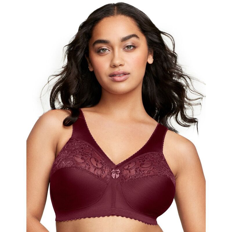 グラマライズ レディース アンダーウェア ブラジャー Glamorise MagicLift Original FullFigure Wirelessupport Bra 1000 Burgundy バーガンディ