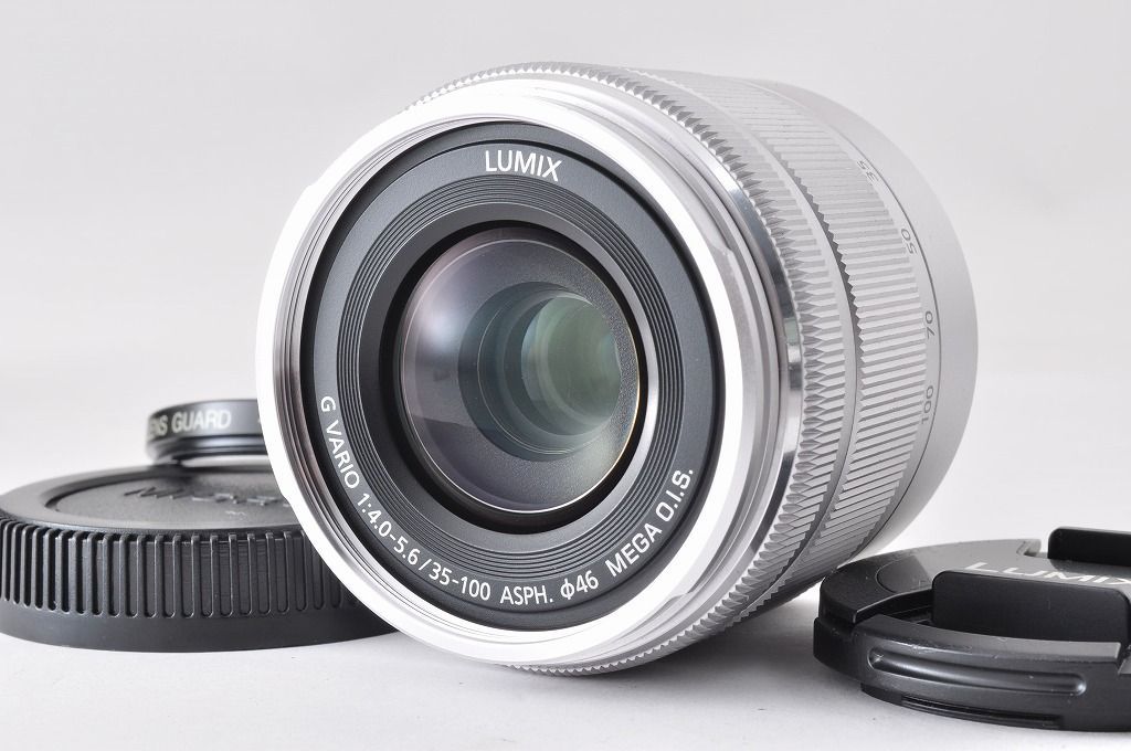 【2ヶ月保証付き】Panasonic Lumix G Vario 35-100mm F4-5.6 ASPH Mega O.I.S 望遠ズーム シルバー マイクロフォーサーズ パナソニック 軽量ズームレンズ＃1502 16,898円
