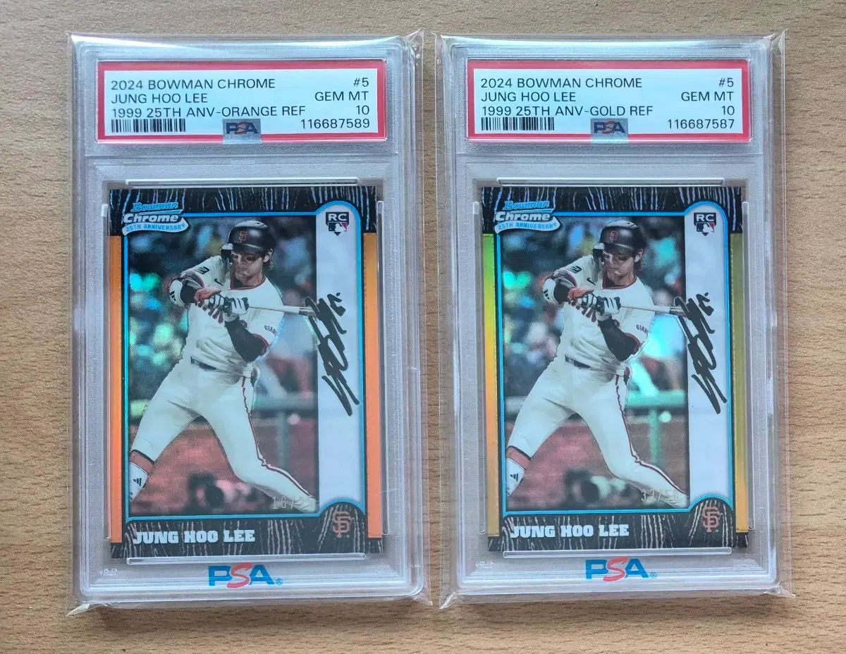 MLB 2024 バウマンクロム 李政厚（イ・ジョンフ）ルーキー オレンジ GOLD PSA10 2枚ロット