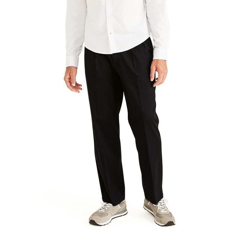 ドッカーズ メンズ ボトムス カジュアルパンツ プリーツ トール Big Tall Dockerstretch Easy Khaki ClassicFit Pleated Pants Black ブラック