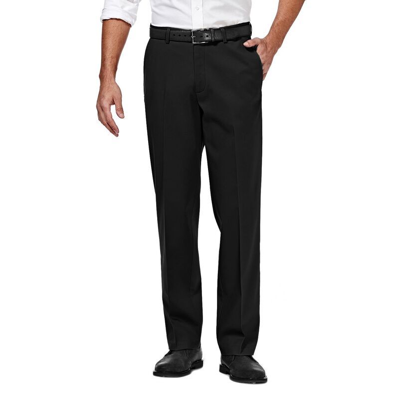 ハガー メンズ ボトムス カジュアルパンツ Men s Haggar Premium NoIron Khaki Super Flex WaistraightFit Stretch FlatFront Pants Black ブラック