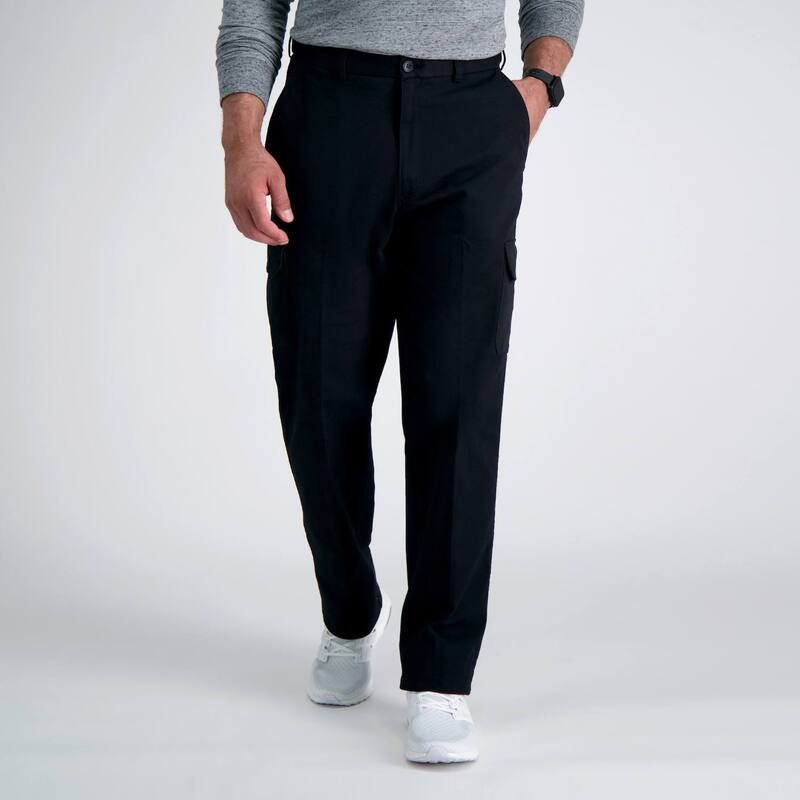 ハガー メンズ ボトムス カジュアルパンツ カーゴパンツ Mens Haggar FlatFront Stretch Comfort Cargo Pants Black ブラック