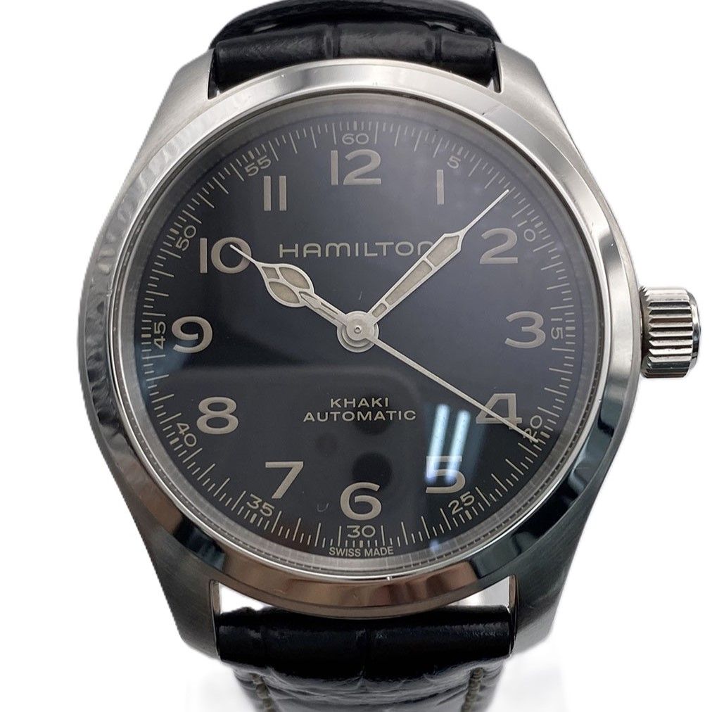 HAMILTON ハミルトン カーキ フィールド マーフ 腕時計 H704050 メンズ ステンレススチール レザー シルバー ブラック 中古