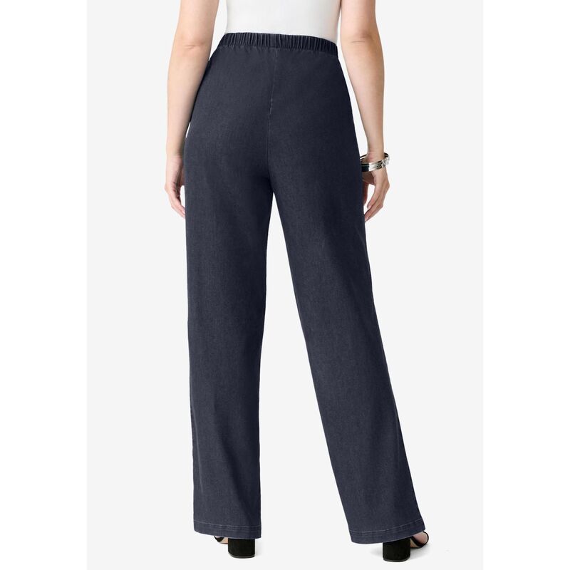 ロアマンズ レディース ボトムス デニムパンツ ワイドレッグ プラスサイズ Roamans Womens Plusize Comfort Stretch Wide Leg Jean Dark Wash Sanded ロアマンズ レディース ボトムス デニムパンツ ワイドレッグ プラスサイズ Roamans Womens Plusize Comfort Stretch Wide Leg Jean Dark Wash Sanded