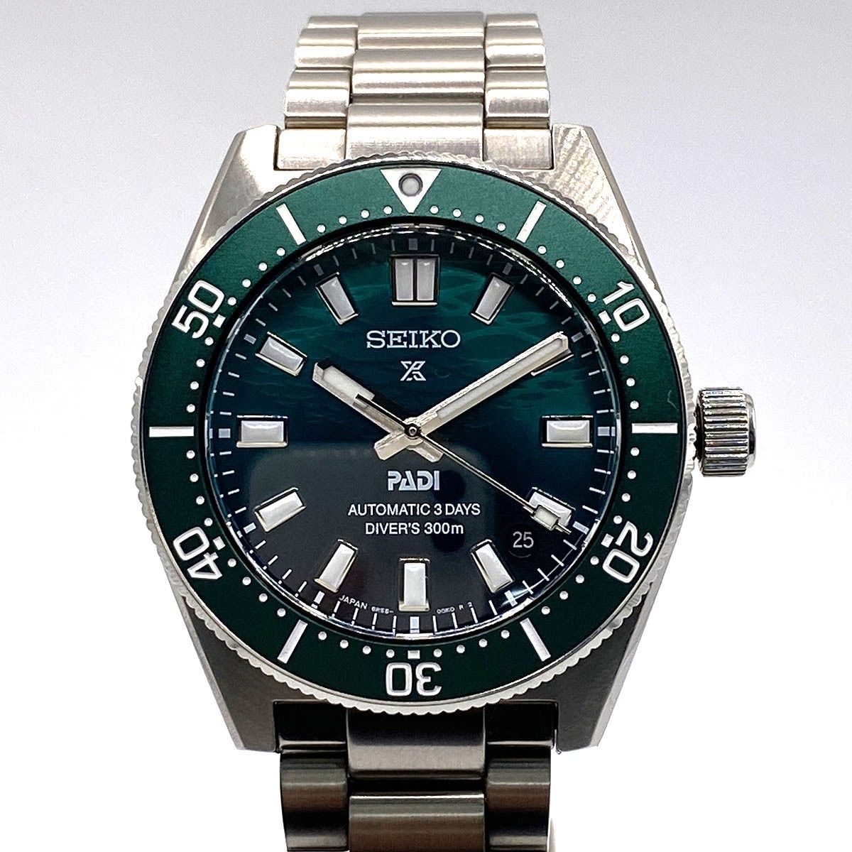 SEIKO セイコー プロペックス ダイバー スキューバ 腕時計 6R55-00N0 メンズ ステンレススチール シルバー グリーン 中古