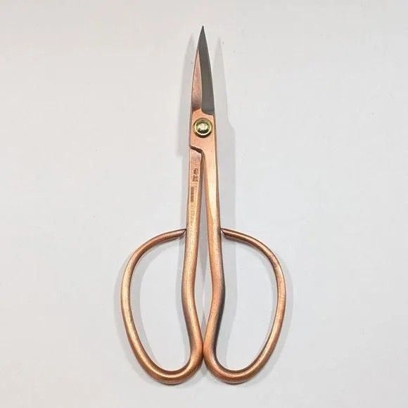 盆栽用 レッドブロンズメッキ鎬付き小枝切鋏 全長180mm No.35N 植木 庭木 兼進作