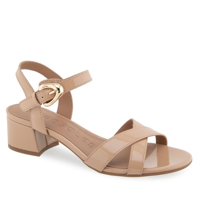 エアロソールズ レディース シューズ サンダル ヒール Aerosoles Cinzia Womens BlockHeeled Sandals Beige Bisque Patent ベージュ