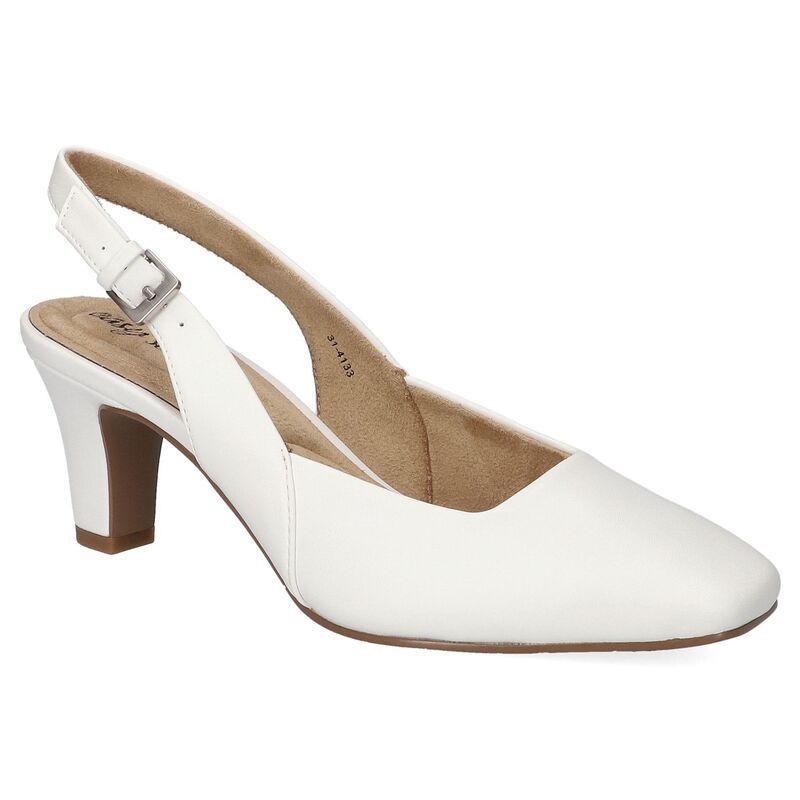 イージーストリート レディース シューズ パンプス Easy Street Ritsa Womensquare Toe Slingback Pumps White ホワイト