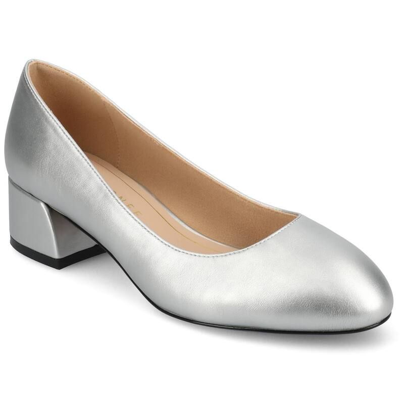 ジュルネ コレクション レディース シューズ パンプス ヒール Journee Collection Medium and Wide Width Saarii WomenslipOn Block Heel Pumpsilver シルバー