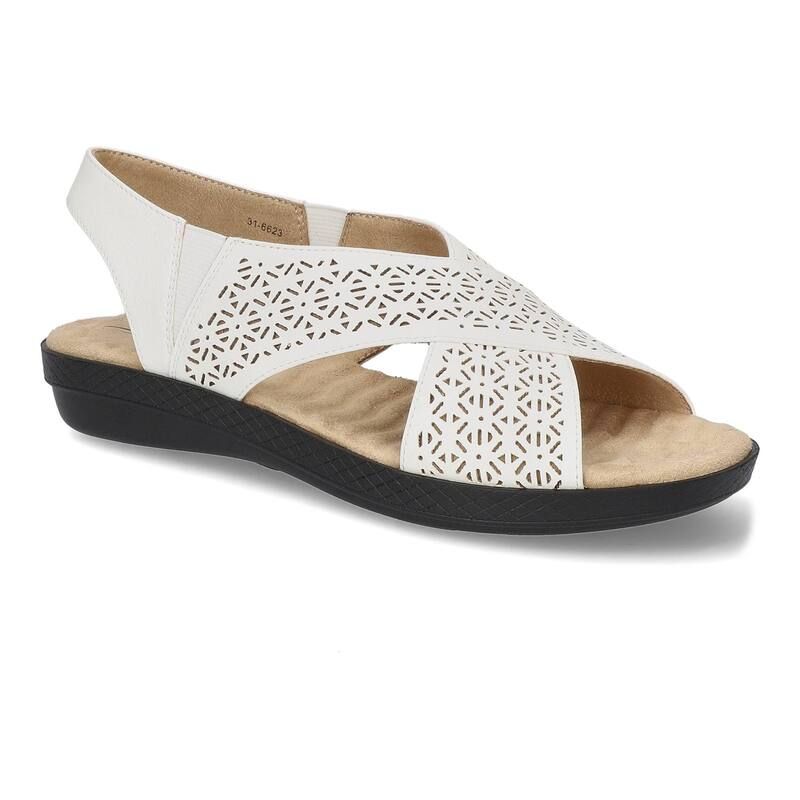 イージーストリート レディース シューズ サンダル Easy Street Claudia Womenslingback Sandals White ホワイト