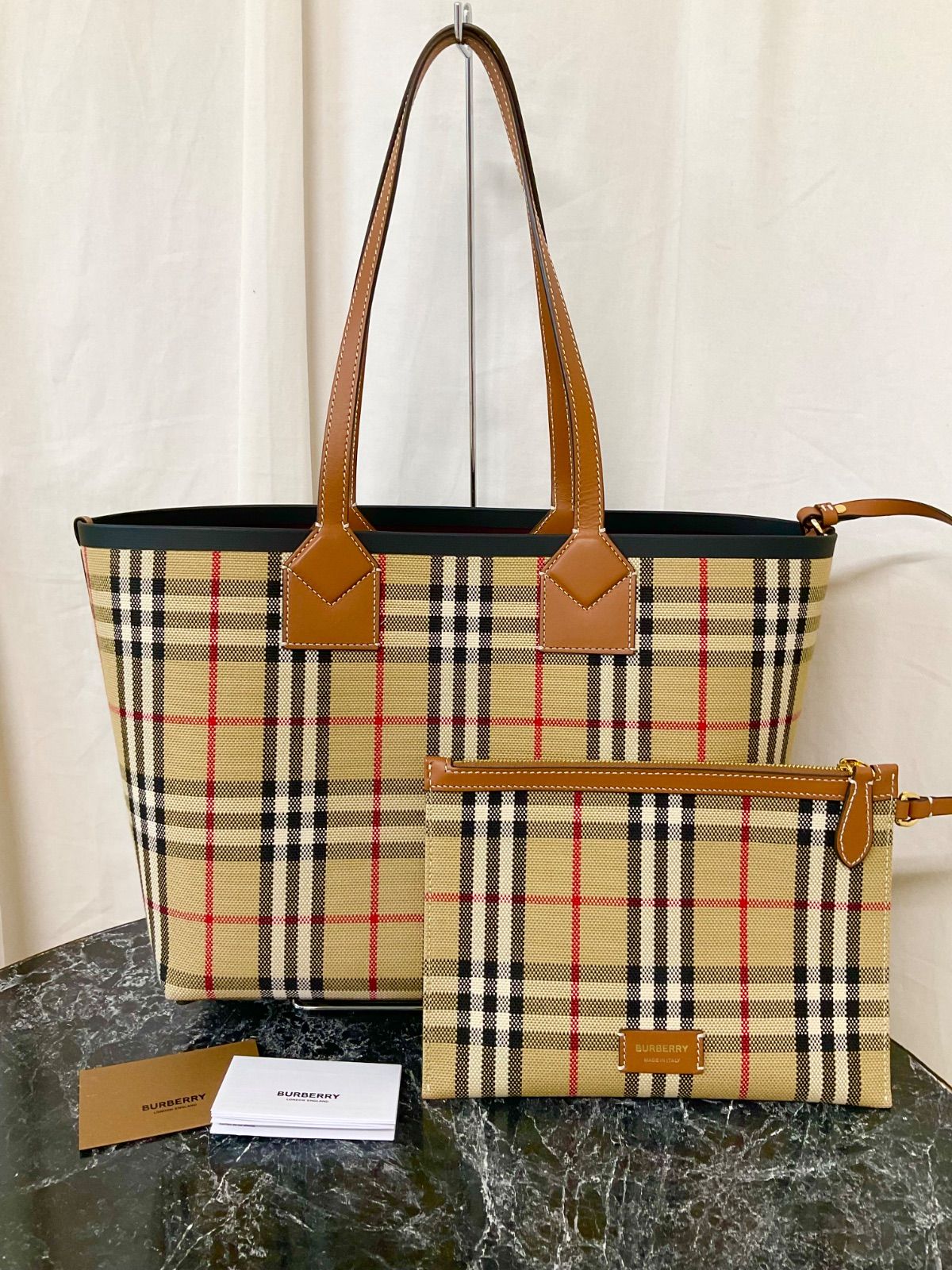 BURBERRY バーバリー トートバッグ ポーチ付き ブラウン