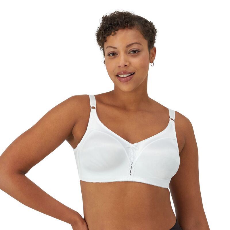 バリ レディース アンダーウェア ブラジャー Bali Double Support FullFigure Wireless Bra DF3820 White ホワイト