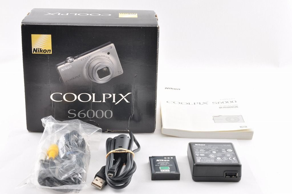 2ヶ月保証付き】Nikon COOLPIX S6000 シルバー コンデジ 光学7倍ズーム