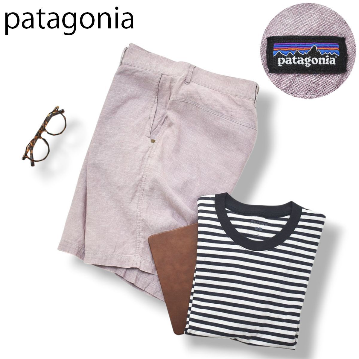 パタゴニア patagonia バックステップ ショーツ ショート パンツ ジップアップ ヘンプ 麻 x コットン 綿 混紡 30 ラベンダー アウトドア ウェア 2015年製 メンズ