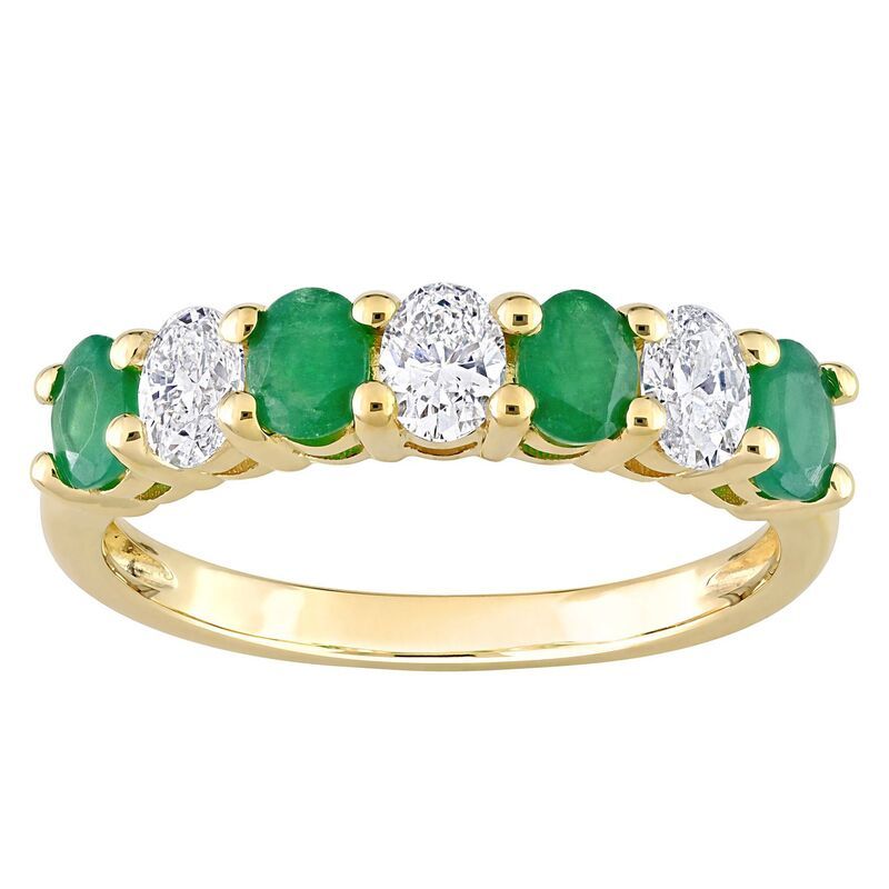 ステラ グレース レディース アクセサリー リング Stella Grace 14k Gold Emerald 12 CaratW Diamond SemiEternity Ring 14k Gold ゴールド