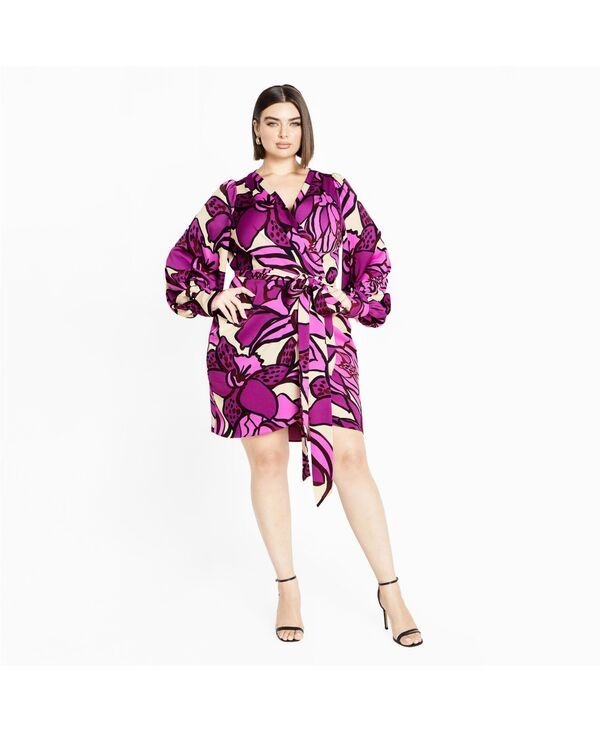 シティーシック レディース トップス ワンピース プラスサイズ プリント CITY CHIC Plusize Amalia Print Dress Print