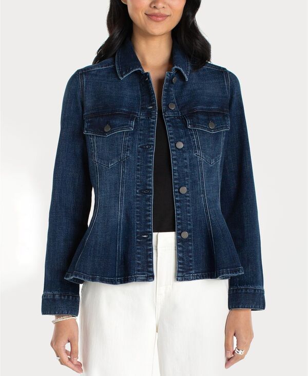リヴァプール ロサンゼルス レディース アウター ジャケット・ブルゾン プチ Liverpoolos Angeles Petite ButtonFrontrucker Jacket Delacey