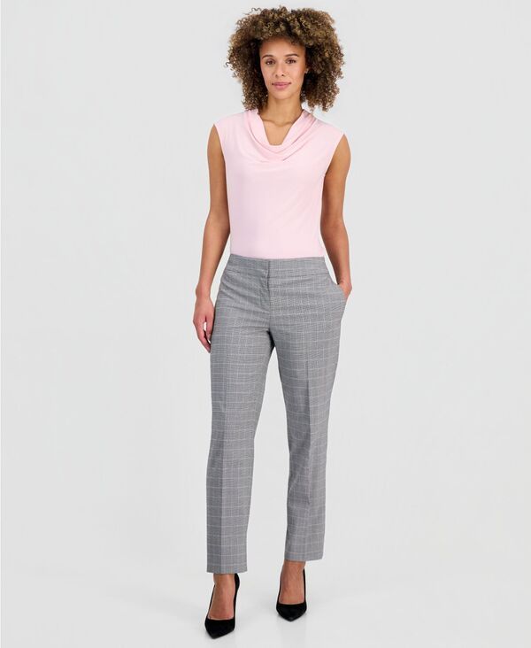 カスパール レディース ボトムス カジュアルパンツ プチ Kasper Plaid Straight Pants Regular Petite Black Multi ブラック 14,024円