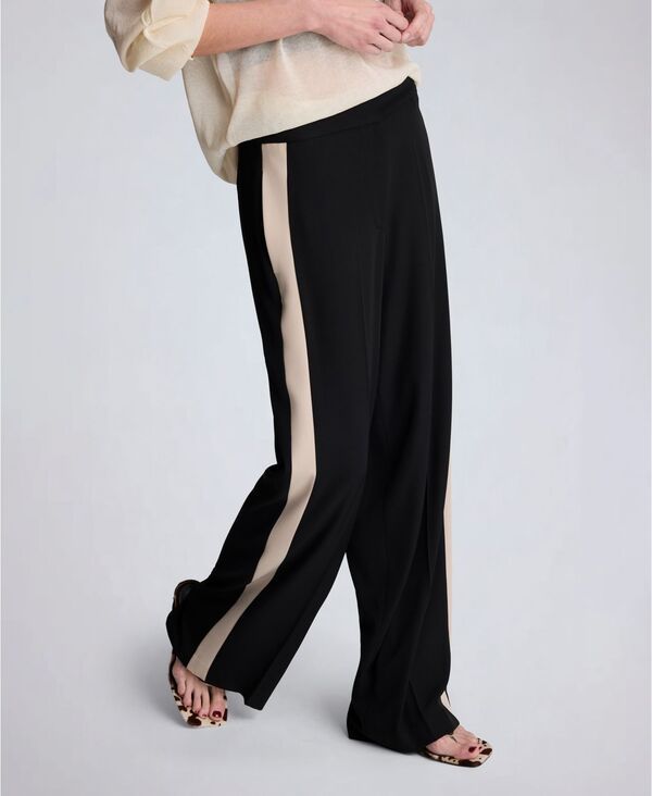 ケネスコール レディース ボトムス カジュアルパンツ Kenneth Cole Womens High Rise Side Stripe Pants BlackBurlap ブラック