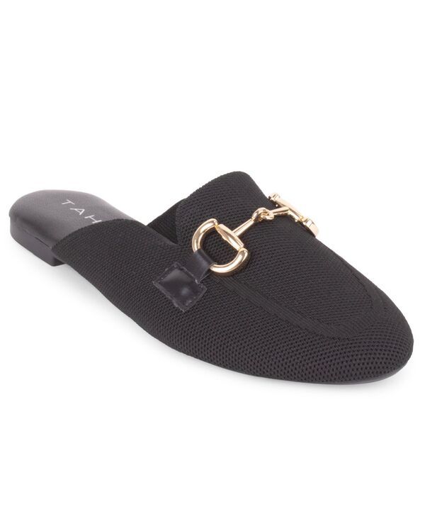 タハリ レディース シューズ スリッポン・ローファー Tahari Womens Augustine SlipOn Mule Flats BlackGold ブラック