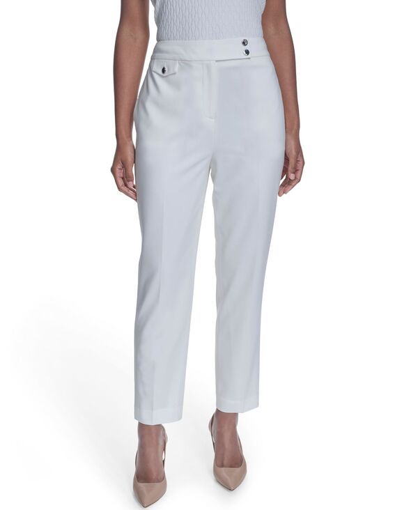 カルバンクライン レディース ボトムス カジュアルパンツ プチ Calvin Klein Petite Slim Leg Pants Cream クリーム