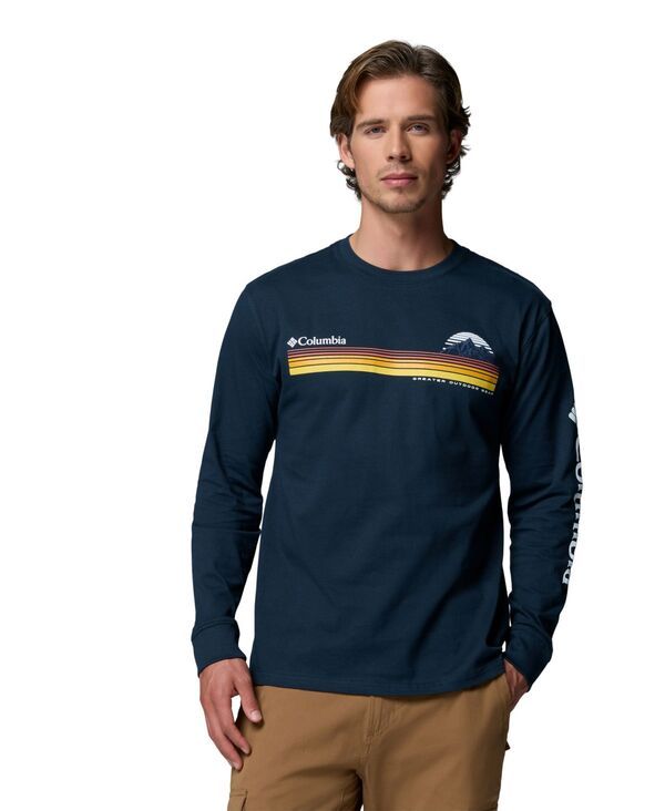 コロンビア メンズ トップス Tシャツ 長袖 グラフィック Columbia Mens Gauge Graphic LongSleeve TShirt Columbia Navy ネイビー