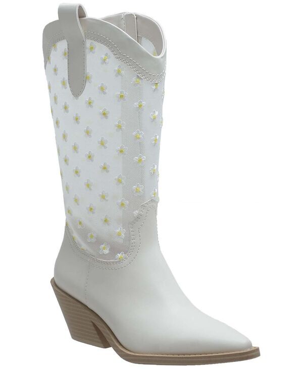 ワイルド ペアー レディース シューズ ブーツ・レインブーツ メッシュ Wild Pair Womens Luciia Mesh Cowboy Boots White Mesh ホワイト