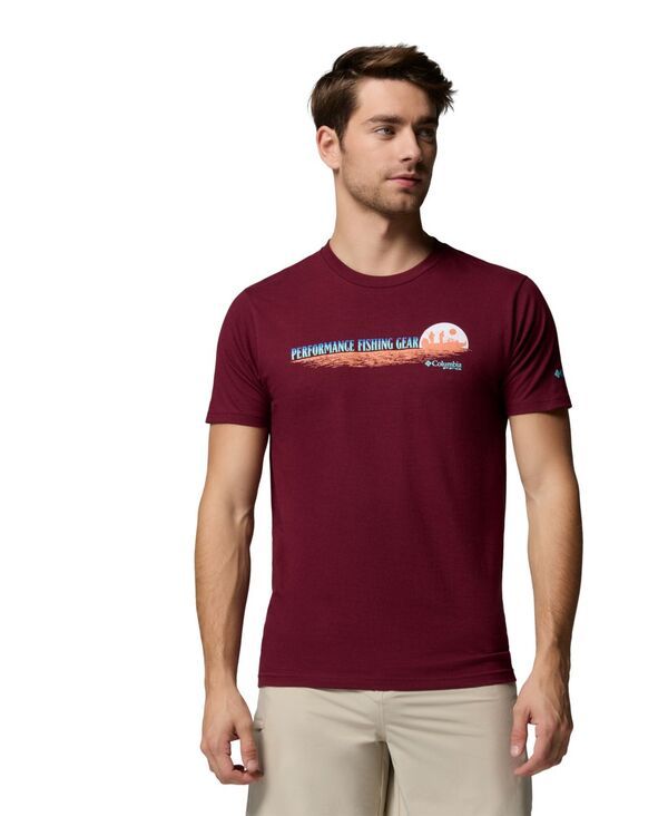 コロンビア メンズ トップス Tシャツ グラフィック Columbia Mens PFG Elliot Graphic TShirt Rich Wine ワイン