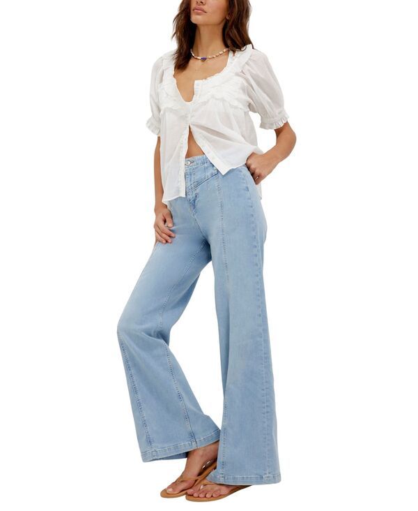フリーピープル レディース ボトムス デニムパンツ ジーンズ Free People Womens Libre FrontSeam WideLeg Jeans Palermo