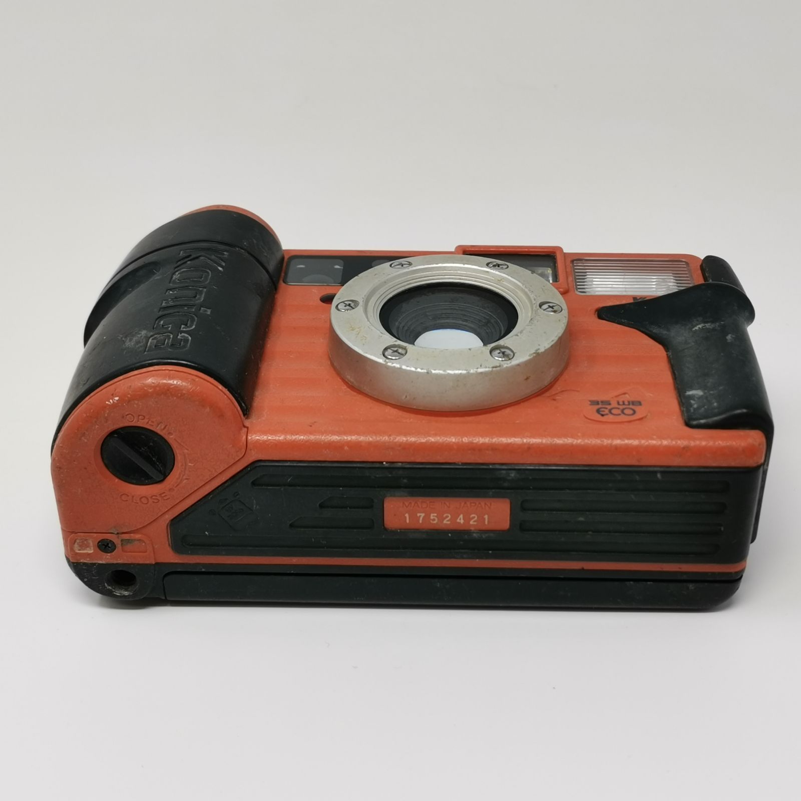 コニカ KONICA 現場監督 35WB ECO オレンジ コンパクトフィルムカメラ 汚れあり 中古品 動作未確 管理番号 ARCANKO2466