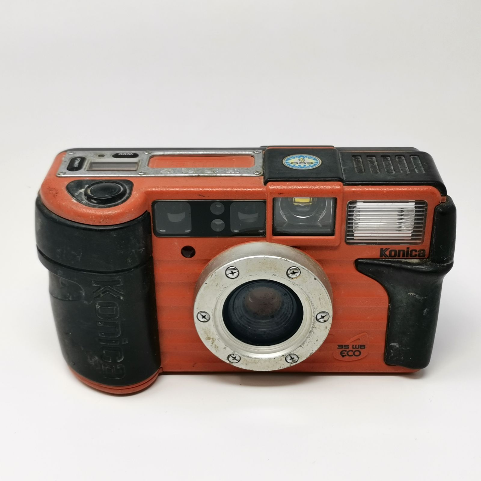 コニカ KONICA 現場監督 35WB ECO オレンジ コンパクトフィルムカメラ 汚れあり 中古品 動作未確 管理番号 ARCANKO2466