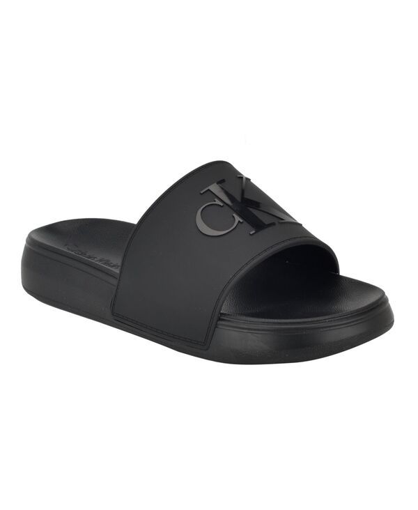 カルバンクライン メンズ シューズ サンダル Calvin Klein Mens Wiston Pool SlipOn Flat Slides Black ブラック