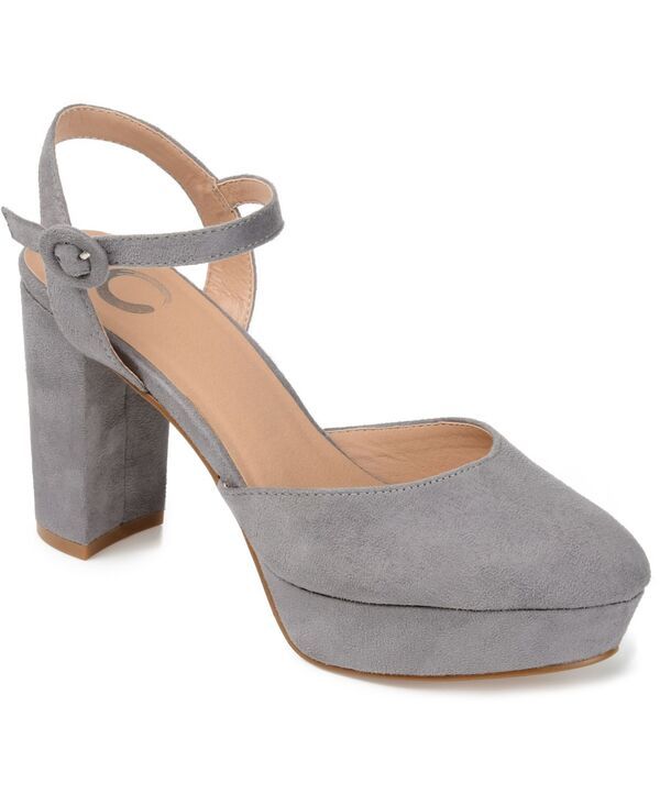 ジュルネ コレクション レディース シューズ パンプス プラットフォーム ヒール Journee Collection Womens Roslynn Platform Block Heel Dress Pumps Gray グレー