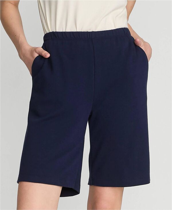 ランズエンド レディース ボトムス ハーフパンツ・ショーツ ショートパンツ ニット Lands End Womensport Knit High Rise Shorts Radiant navy ネイビー