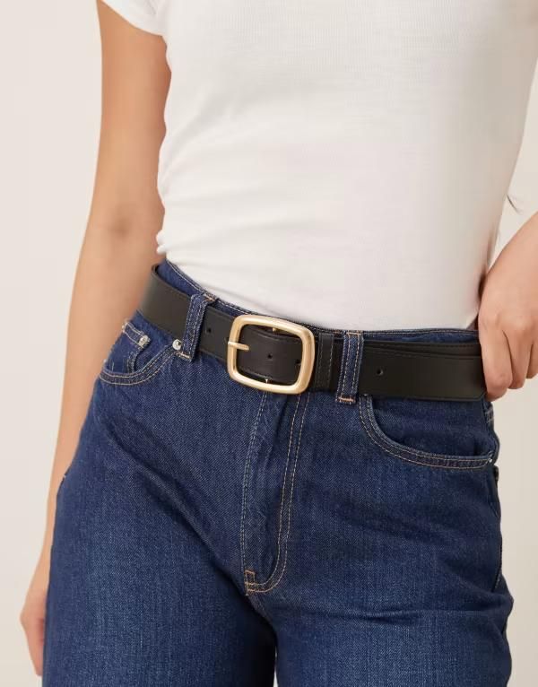 アクセサライズ レディース アクセサリー ベルト Accessorize square buckle belt Black ブラック