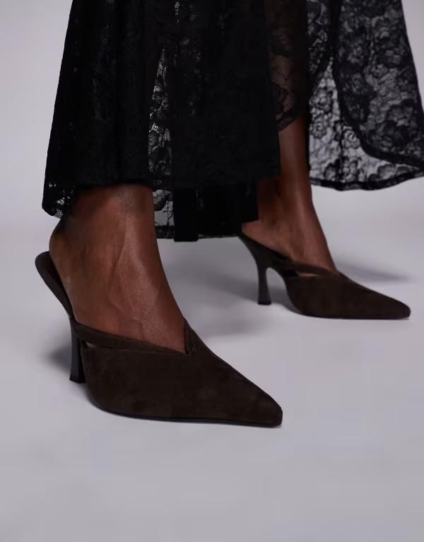 シミ レディース シューズ サンダル スエード ヒール SIMMI Shoesimmi London Syrio heeled mulesuedette Brown Suede ブラウン