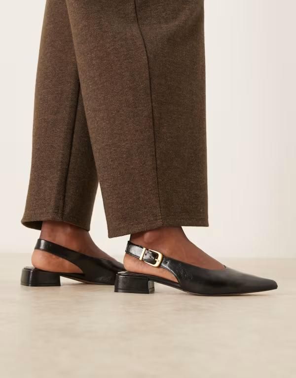 エイソス レディース シューズ パンプス ASOS DESIGN Lotto slingback ballet flats Black ブラック