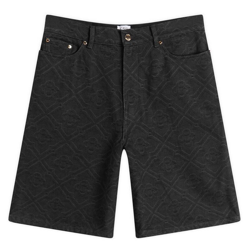カサブランカ メンズ ボトムス ハーフパンツ・ショーツ ショートパンツ デニム Casablanca Laser Monogram Denim Shorts Black ブラック