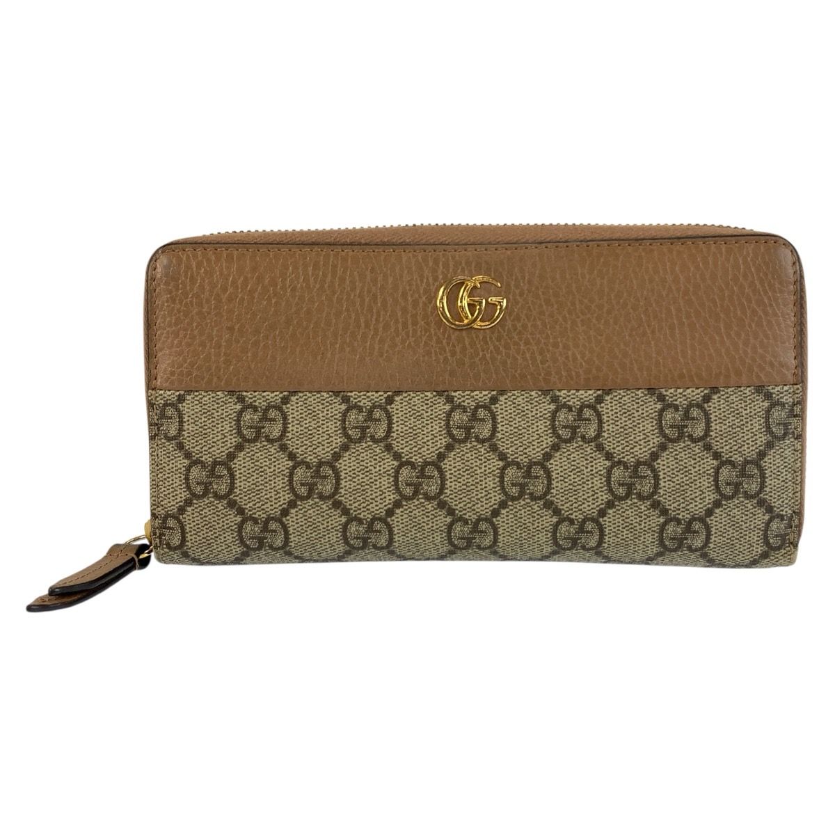美品 GUCCI グッチ GGマーモント ベージュ ゴールド金具 GGスプリーム 