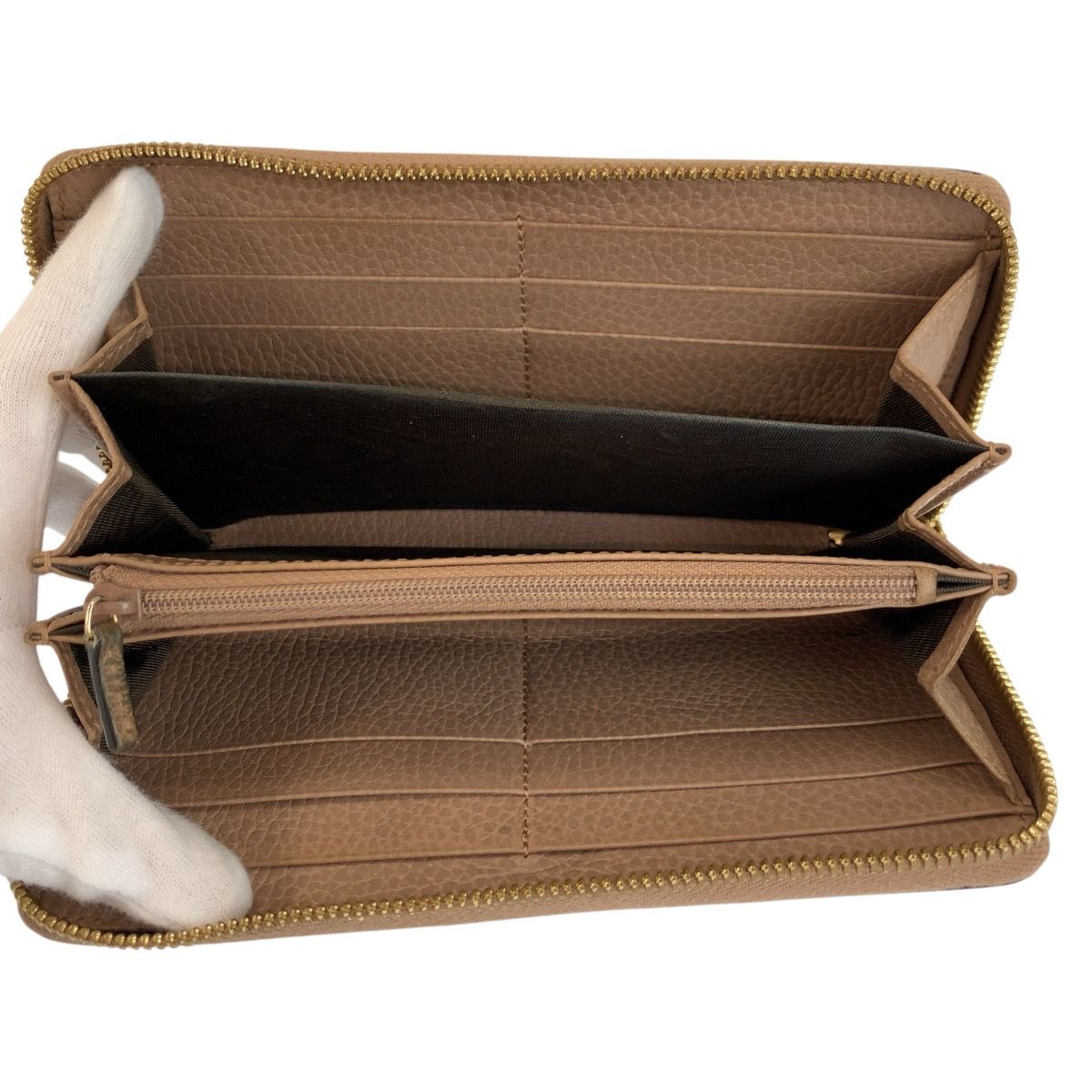 美品 GUCCI グッチ GGマーモント ベージュ ゴールド金具 GGスプリーム