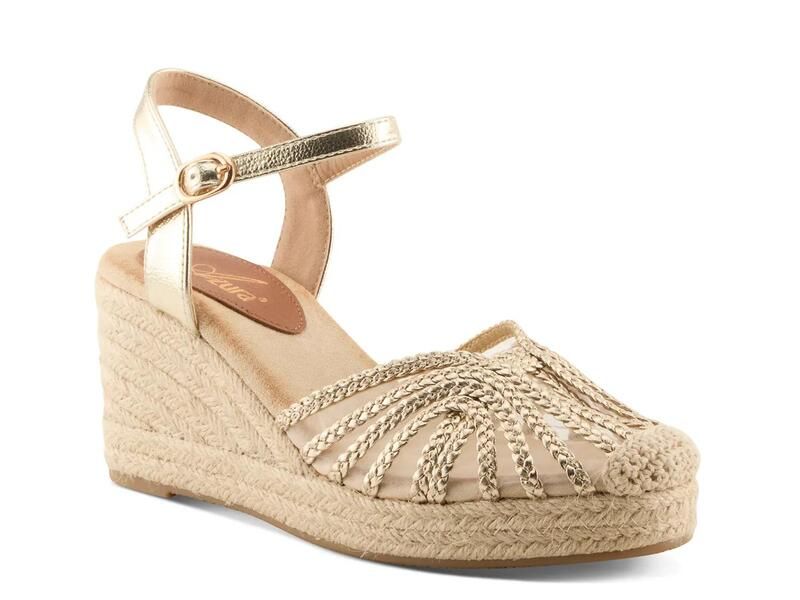 アズーラ レディース シューズ サンダル AzuraEspalli Espadrille Wedge Sandal Gold Metallic ゴールド