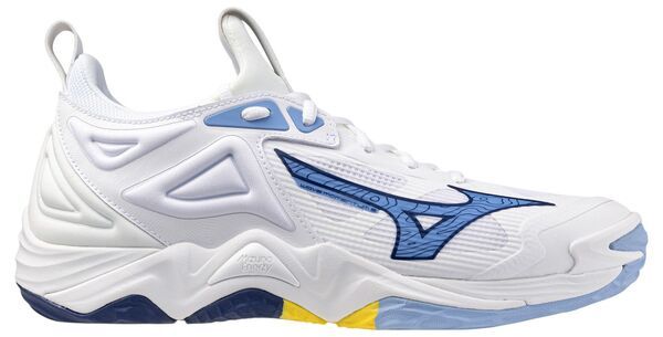 ミズノ メンズ シューズ スニーカー Mizuno Wave Momentum 3 Volleyball Shoes WhiteBellwether Blue ホワイト