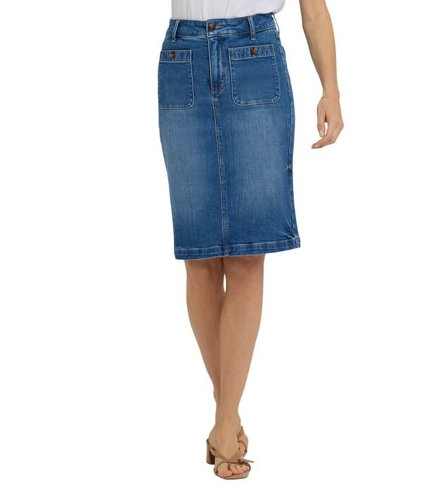 エヌワイディージェイ レディース ボトムスカート A ライン デニム NYDJ Stretch Denim LiftuckR Technology High Rise ALine Skirt Wild River デニム