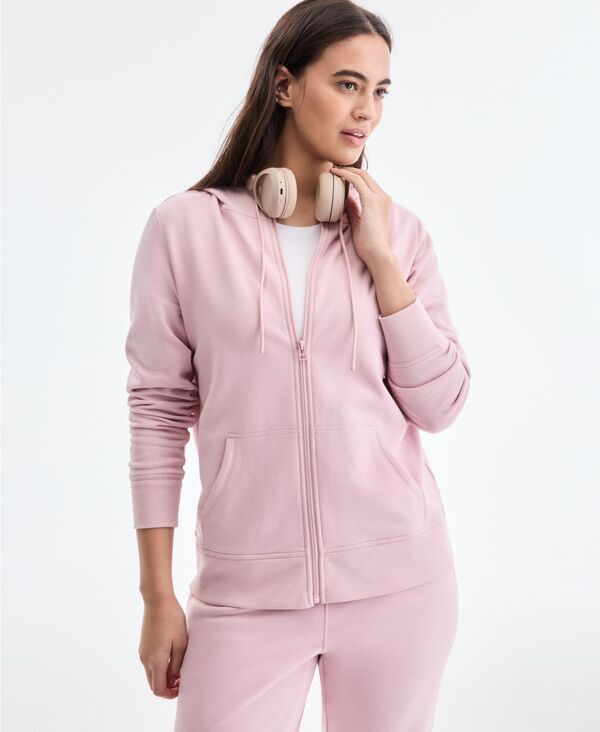 イデオロギー レディース アウター パーカー・スウェット 長袖 フリース IDeology Womens Relaxed ZipFront LongSleeve Fleece Hoodie Chalk Rose チョーク
