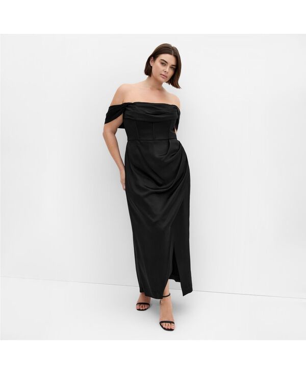 シティーシック レディース トップス ワンピース プラスサイズ マキシ CITY CHIC Womens Plusize Forbidden Love Maxi Dress Black ブラック
