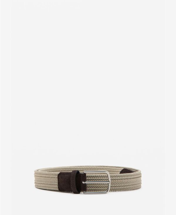 マンゴ メンズ アクセサリー ベルト MANGO Mens Braided Elastic Belt Beige ベージュ
